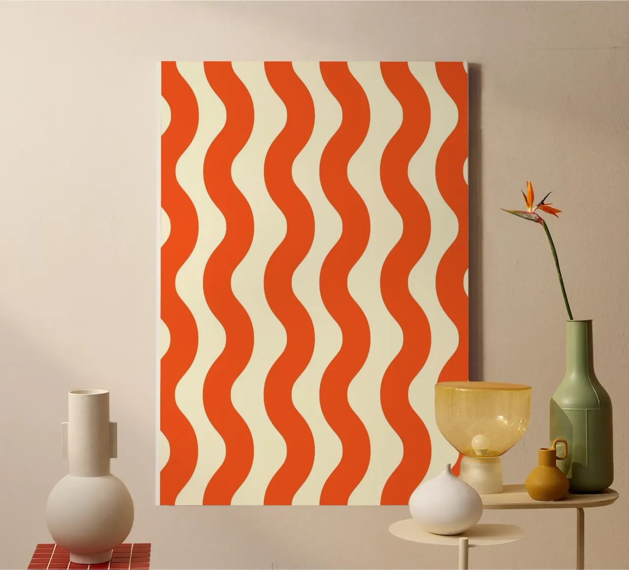Orange Wave Pattern tela da LisaArtes