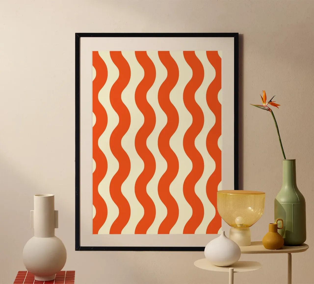 Orange Wave Pattern hahnemühle de LisaArtes