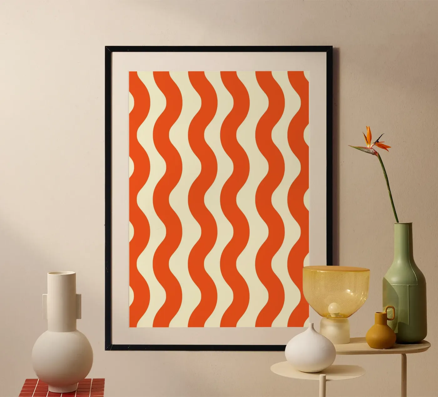 Orange Wave Pattern poster de LisaArtes