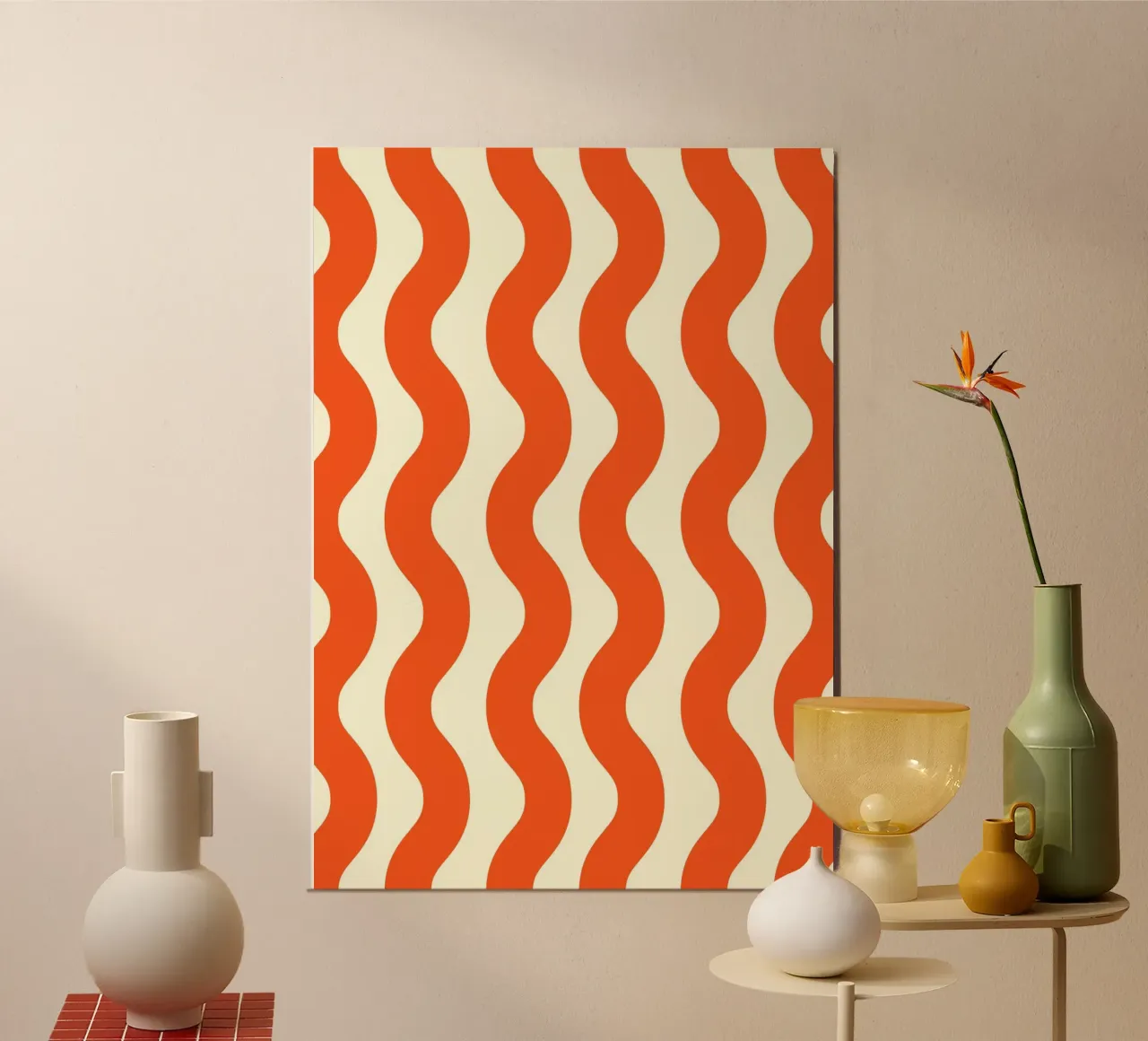 Orange Wave Pattern hahnemühle de LisaArtes