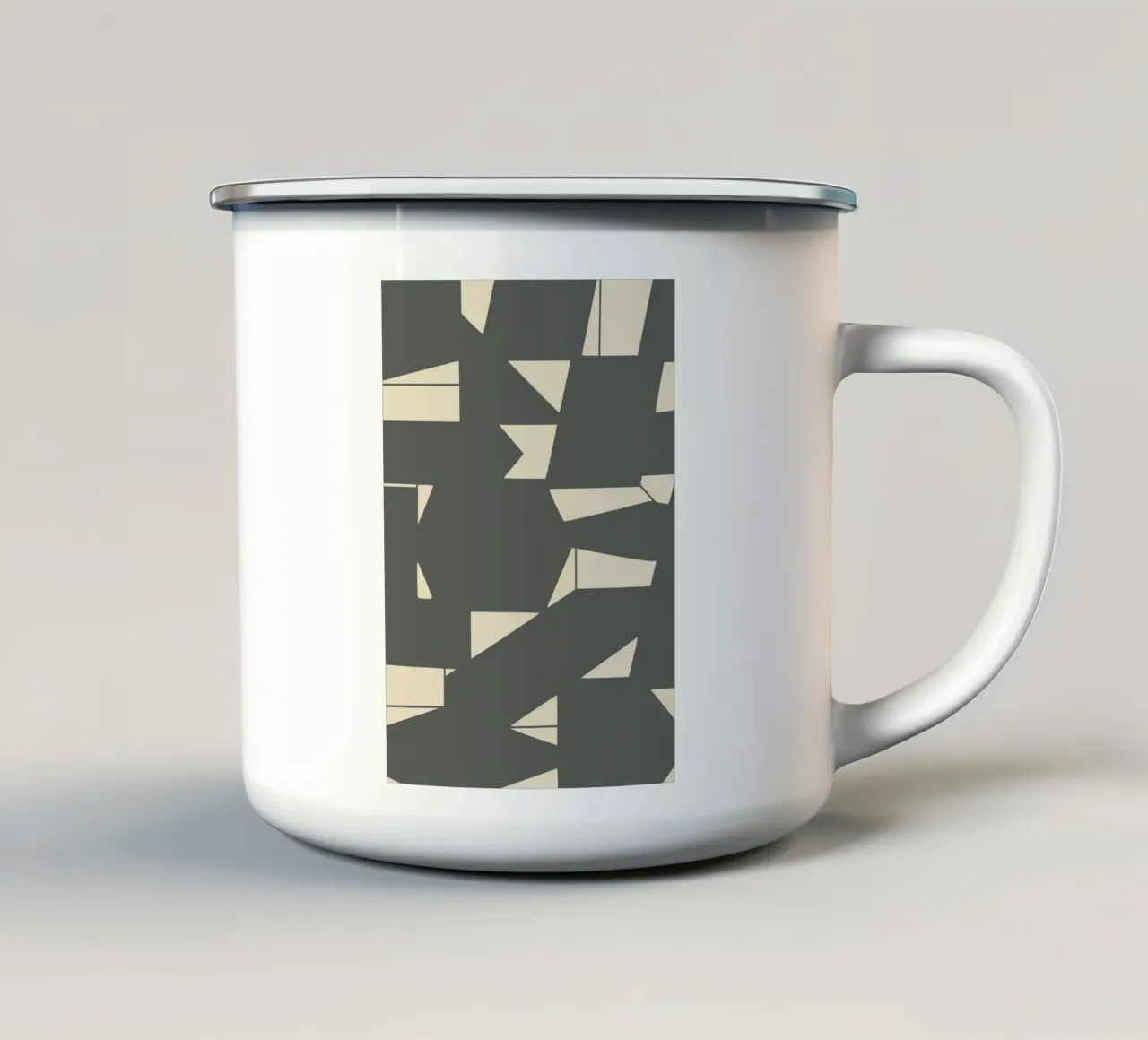 Grigio e geometrico tazza in smalto da Little Dean