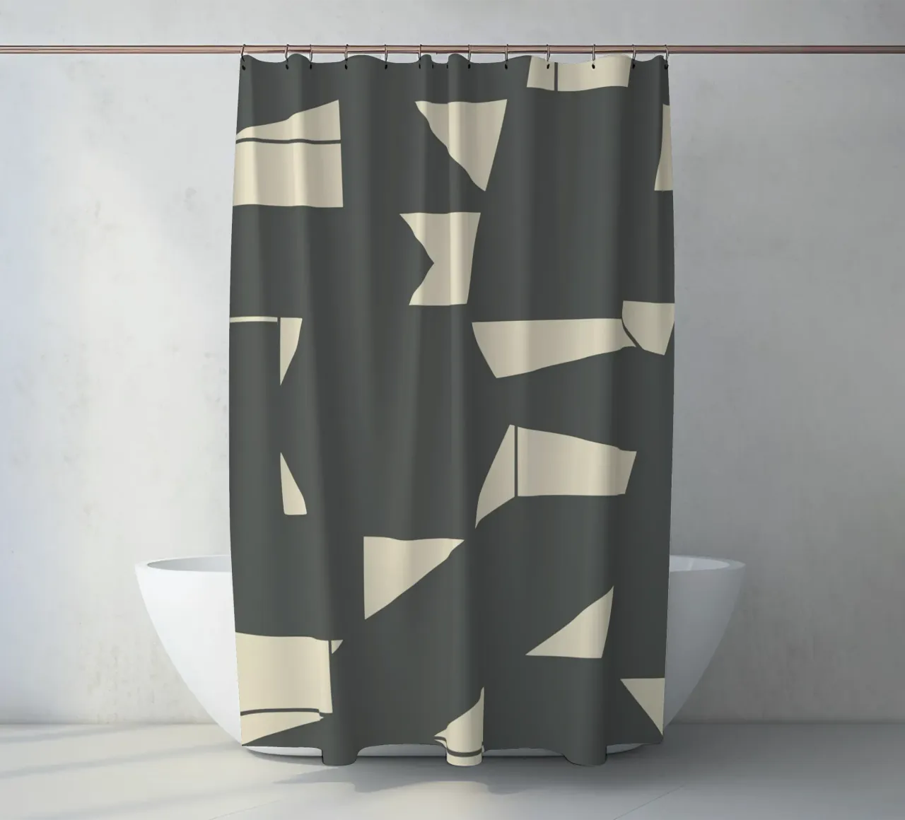 Grigio e geometrico tenda da doccia da Little Dean