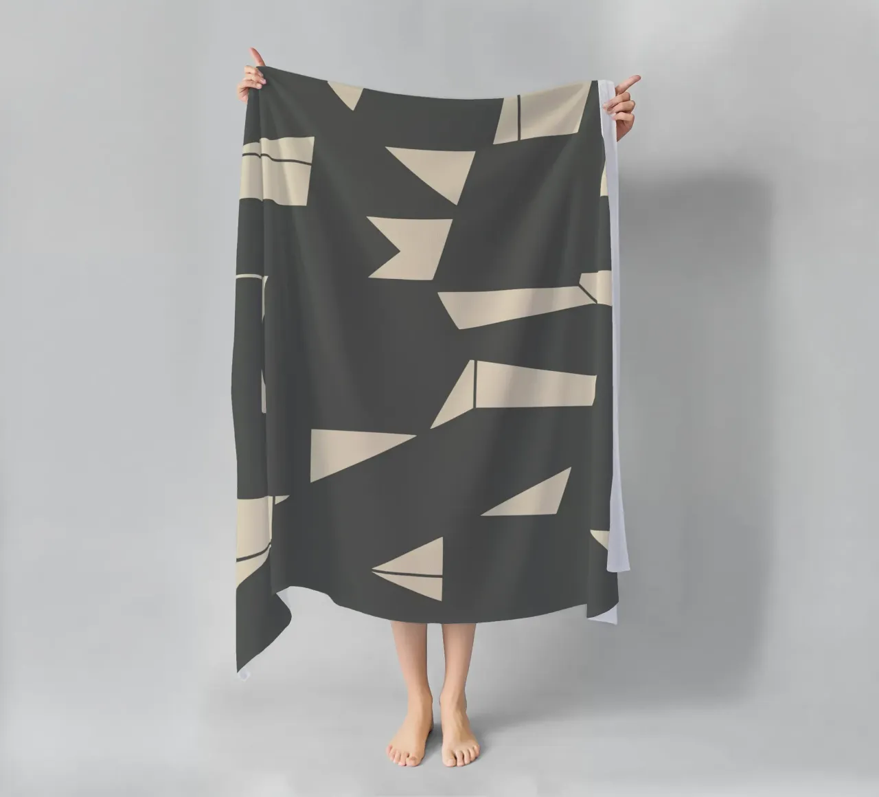 Grigio e geometrico telo mare da Little Dean