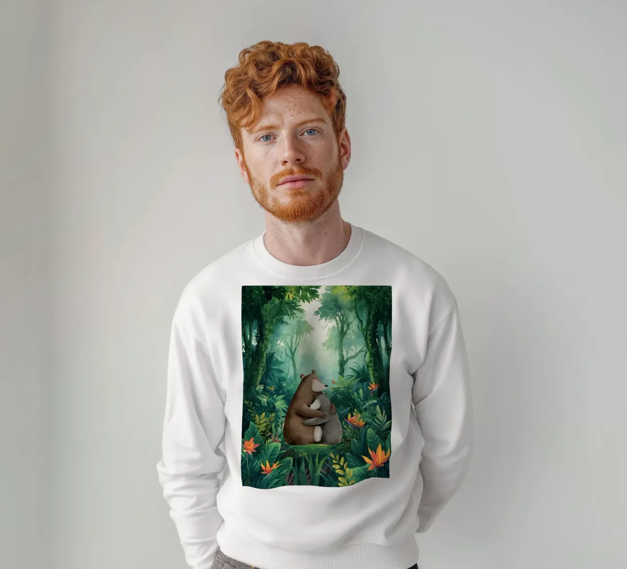 Mutter Bär Umarmung in Wild Wonderland Sweatshirt von Doodle Dreams Art
