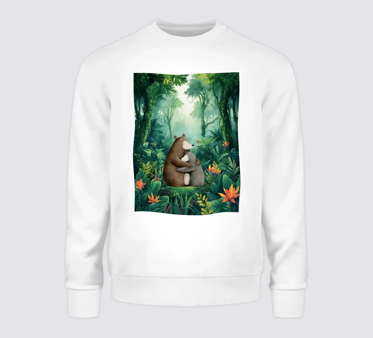 Mutter Bär Umarmung in Wild Wonderland Sweatshirt von Doodle Dreams Art