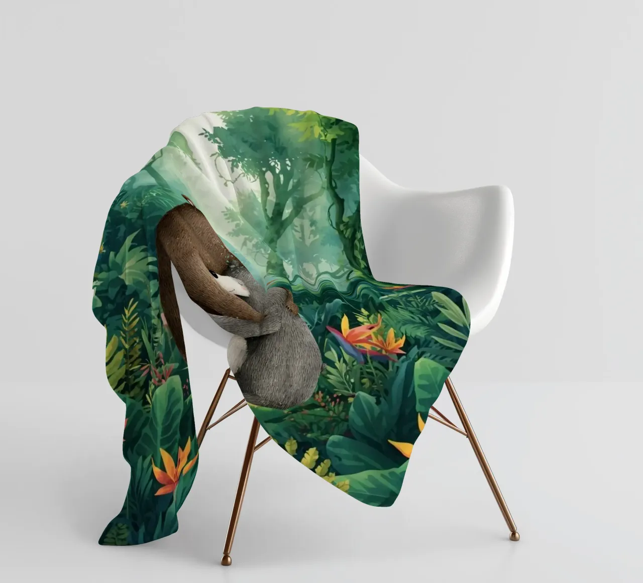 Mutter Bär Umarmung in Wild Wonderland Fleecedecke von Doodle Dreams Art