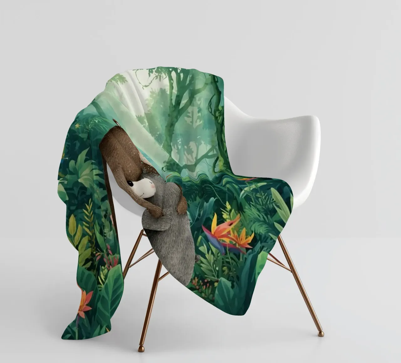 Mutter Bär Umarmung in Wild Wonderland Fleecedecke von Doodle Dreams Art