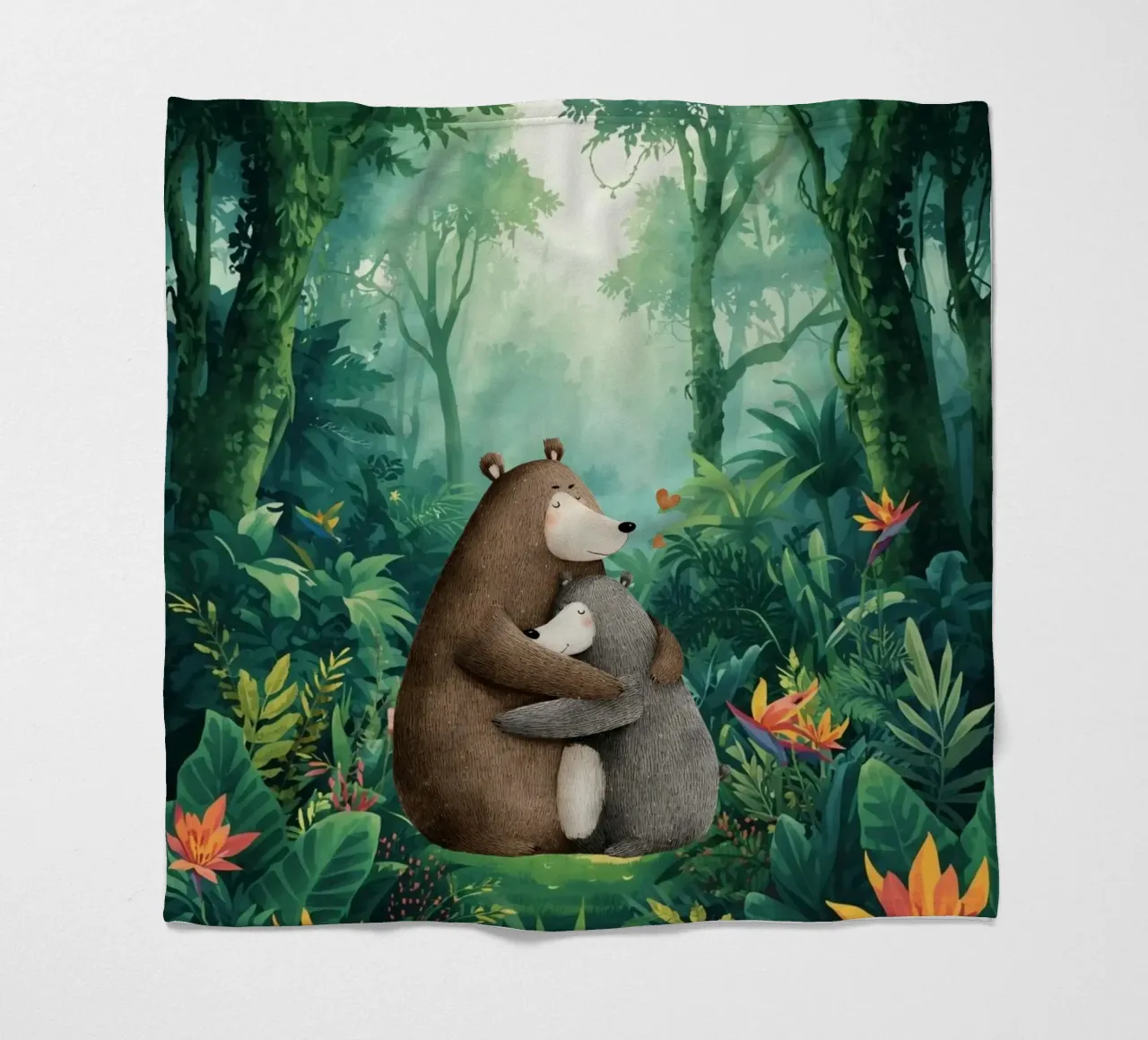 Mutter Bär Umarmung in Wild Wonderland Fleecedecke von Doodle Dreams Art