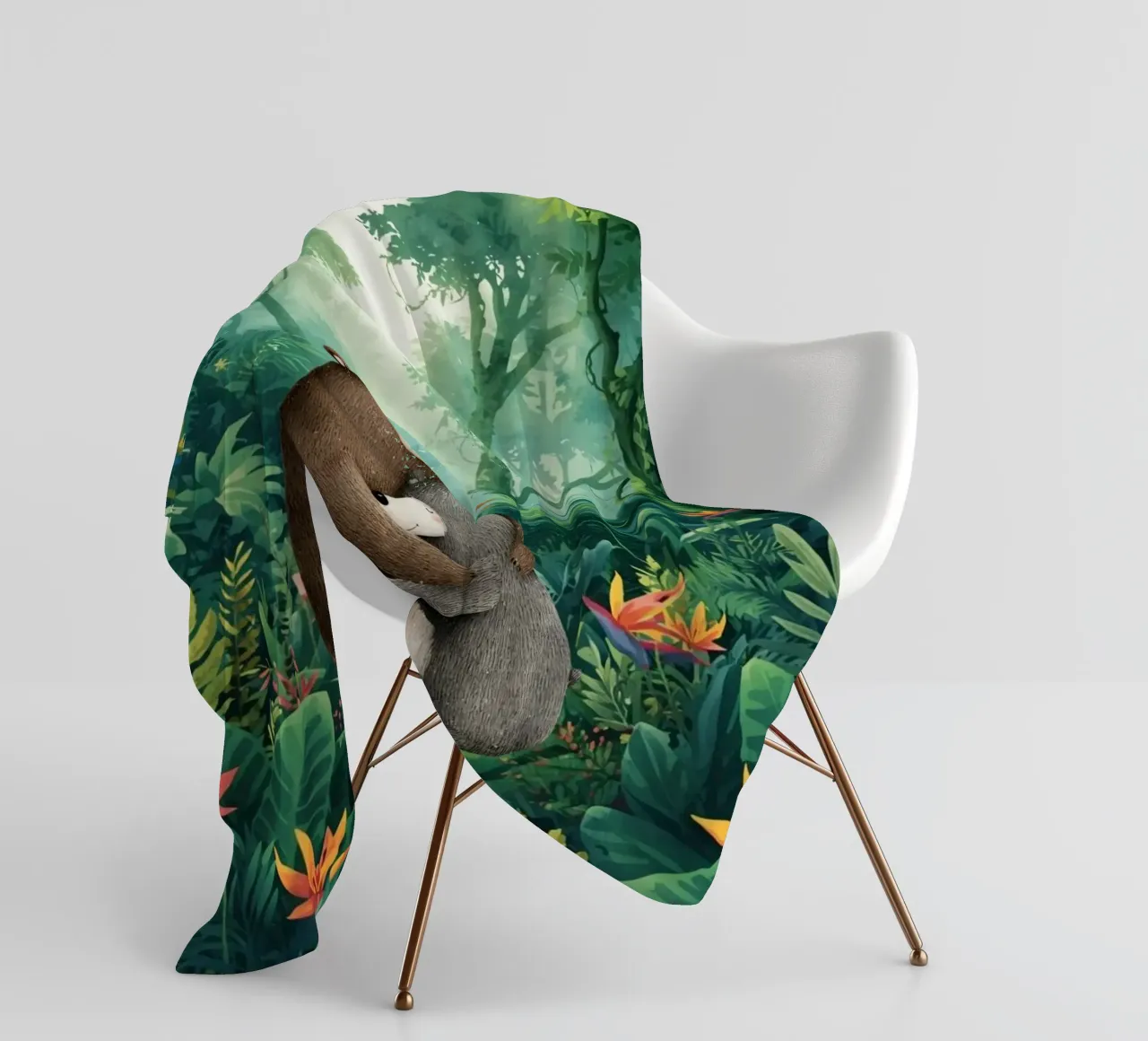 Mutter Bär Umarmung in Wild Wonderland Fleecedecke von Doodle Dreams Art