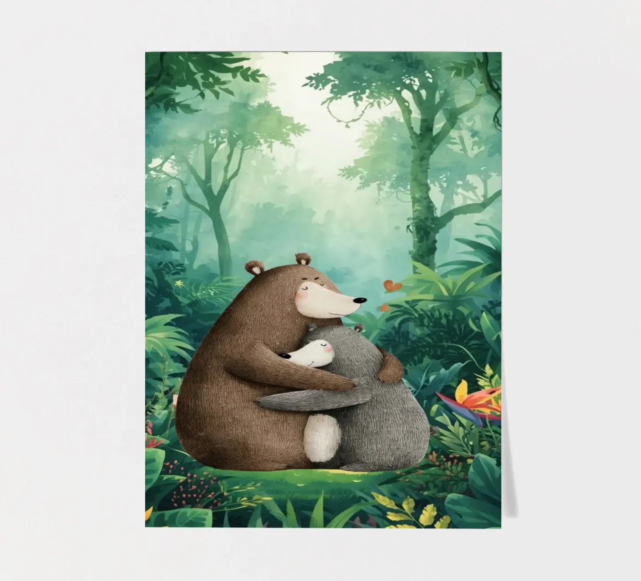 L'abbraccio di mamma orso nel selvaggio paese delle meraviglie foglio adesivo da Doodle Dreams Art