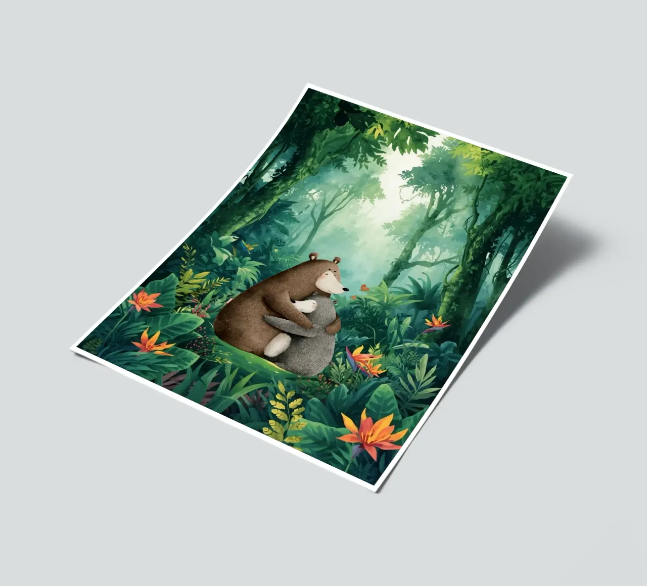 L'abbraccio di mamma orso nel selvaggio paese delle meraviglie foglio adesivo da Doodle Dreams Art