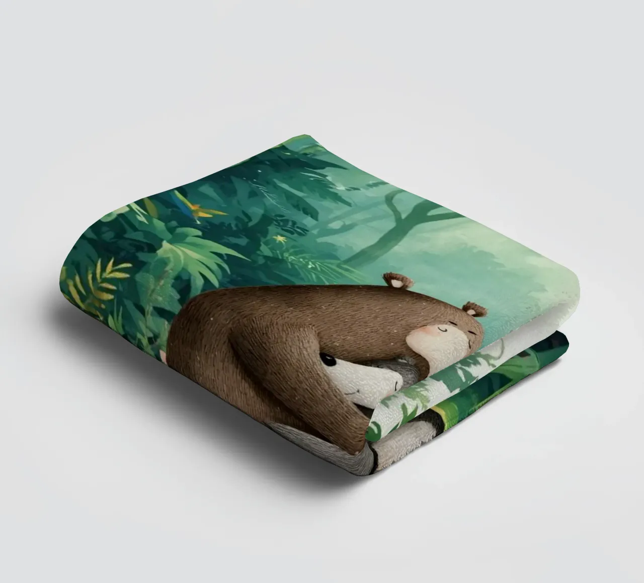 Mutter Bär Umarmung in Wild Wonderland Handtuch von Doodle Dreams Art