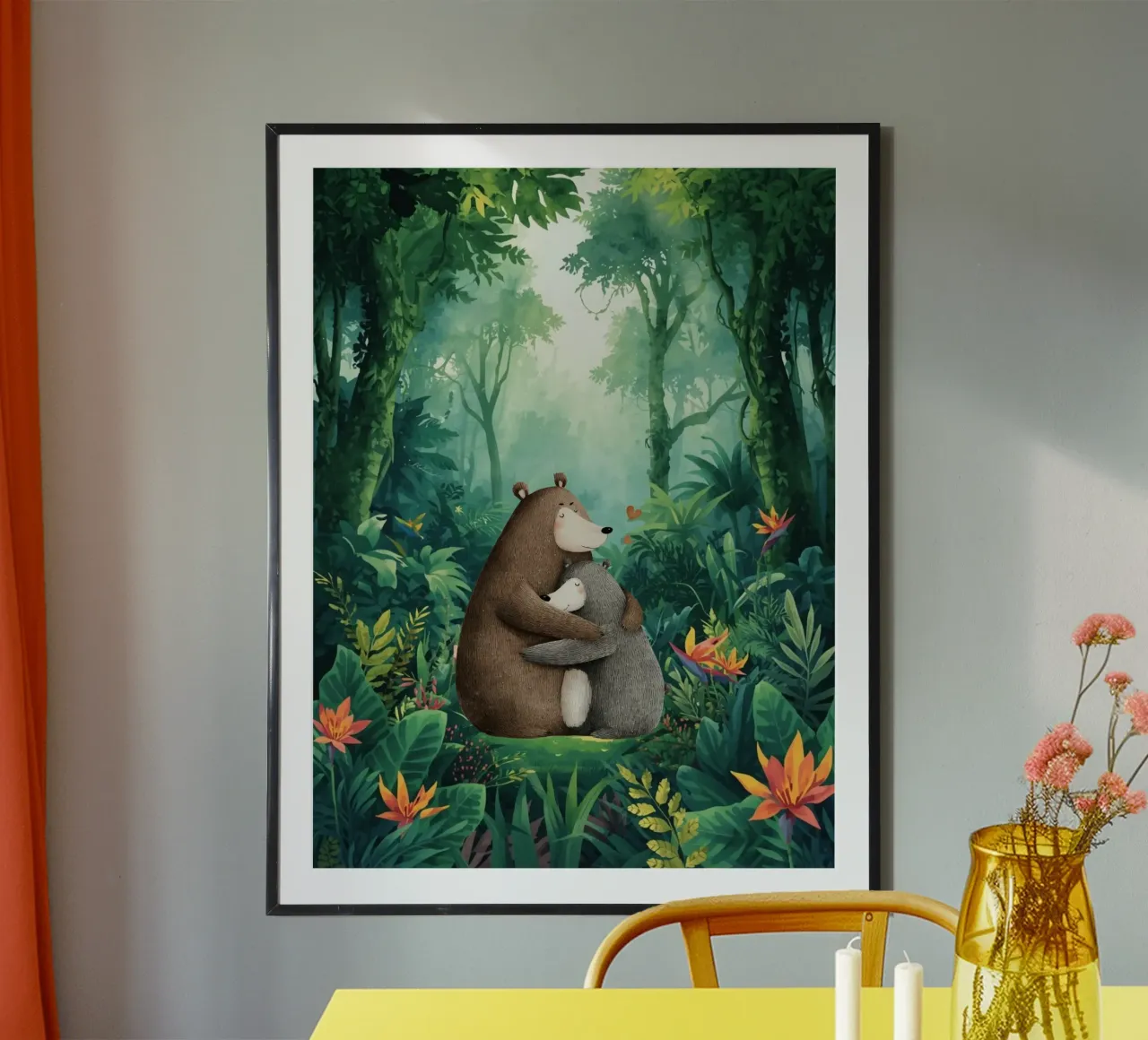 Mutter Bär Umarmung in Wild Wonderland Hahnemühle von Doodle Dreams Art