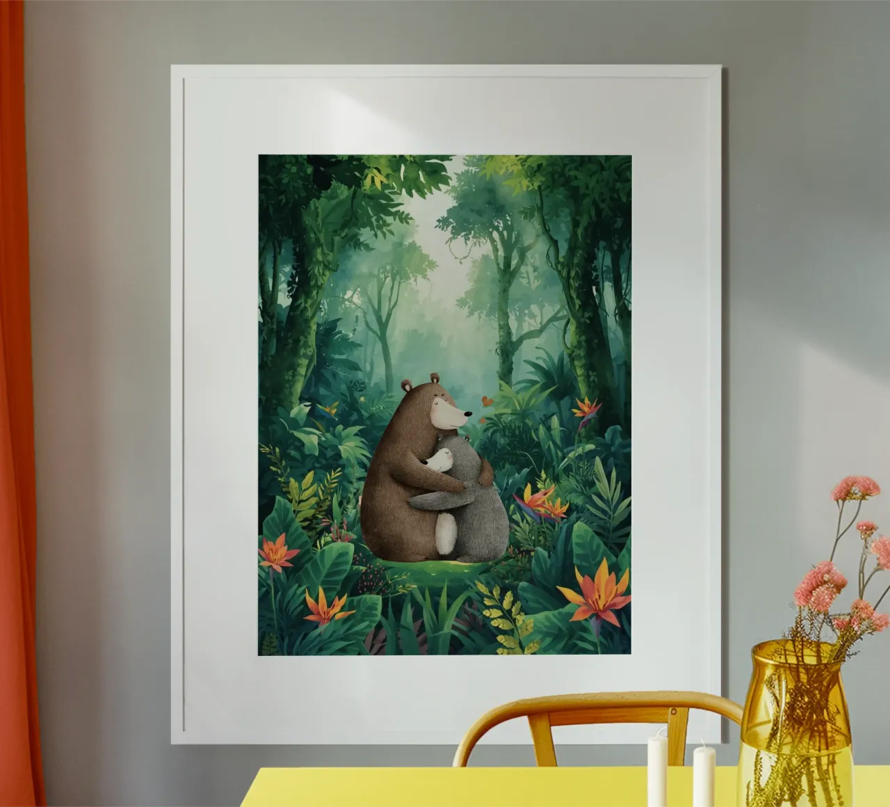 Mutter Bär Umarmung in Wild Wonderland Hahnemühle von Doodle Dreams Art