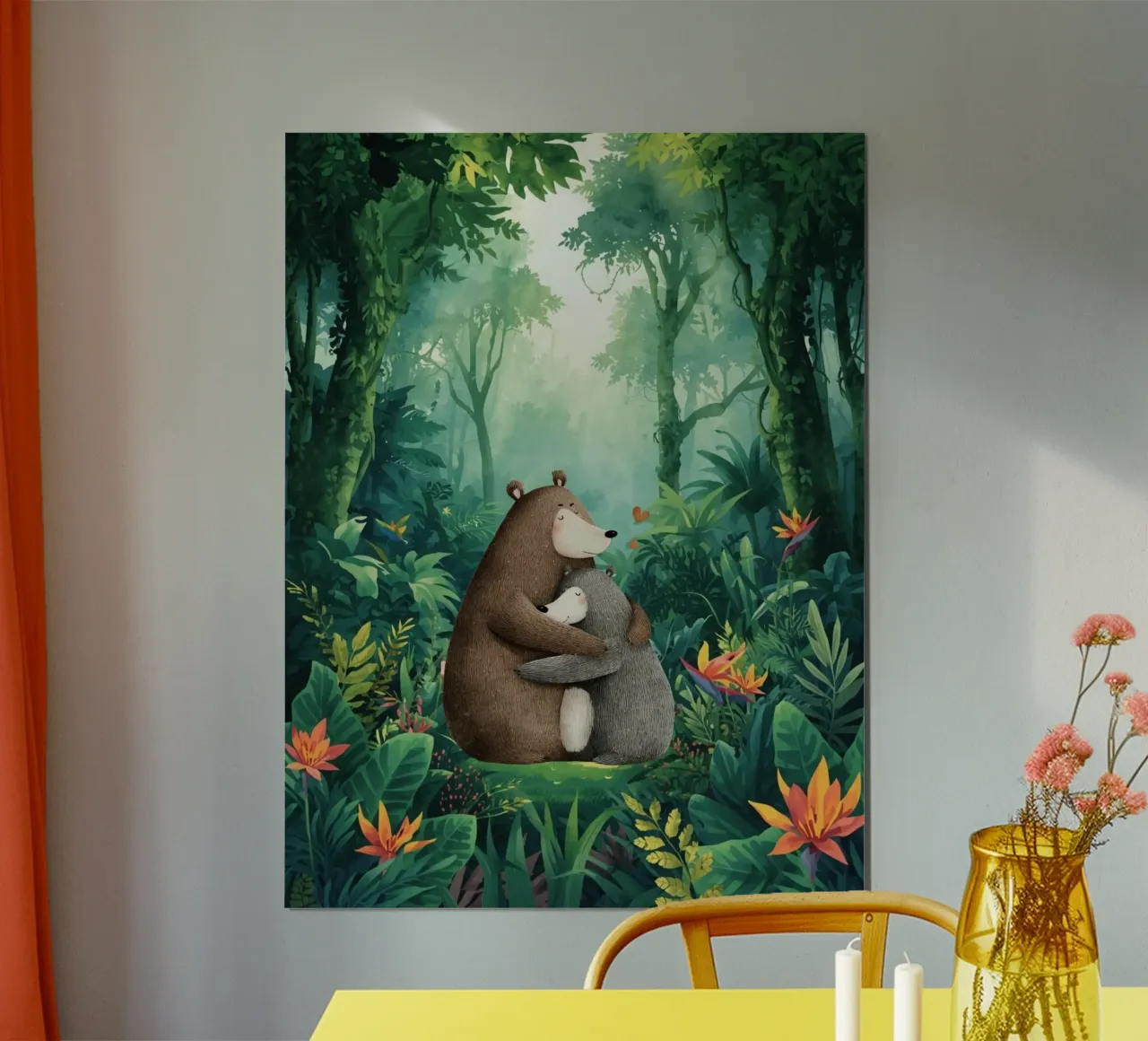 Mutter Bär Umarmung in Wild Wonderland Hahnemühle von Doodle Dreams Art