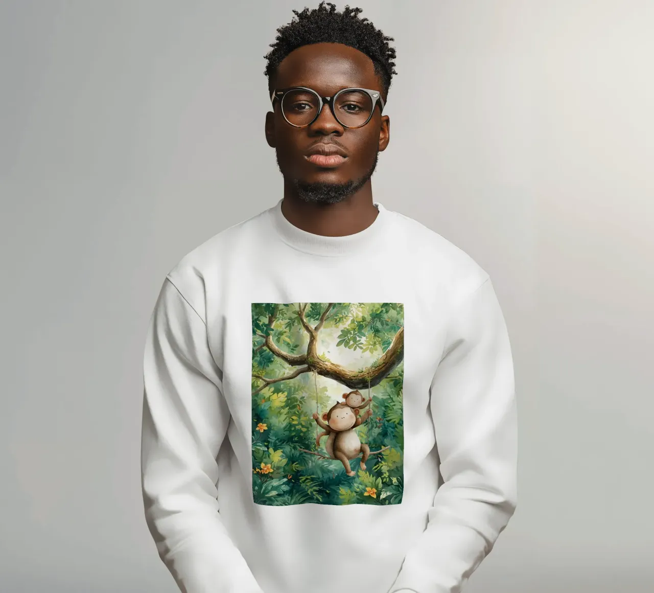 Amici di scimmia che giocano nella foresta pluviale felpa da Doodle Dreams Art