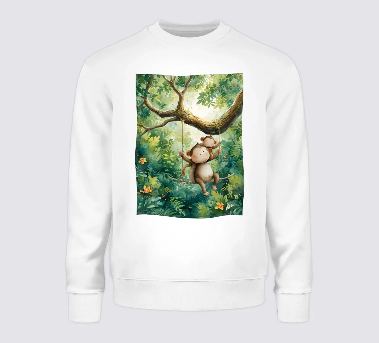 Amici di scimmia che giocano nella foresta pluviale felpa da Doodle Dreams Art