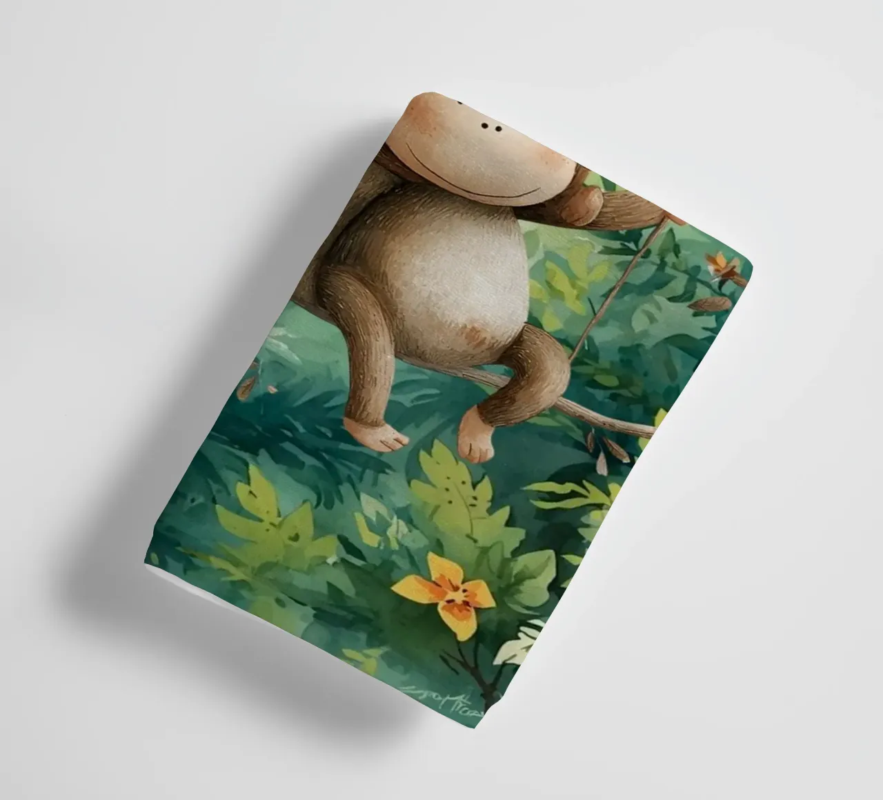 Speelse apenvrienden in regenwoud badhanddoek van Doodle Dreams Art
