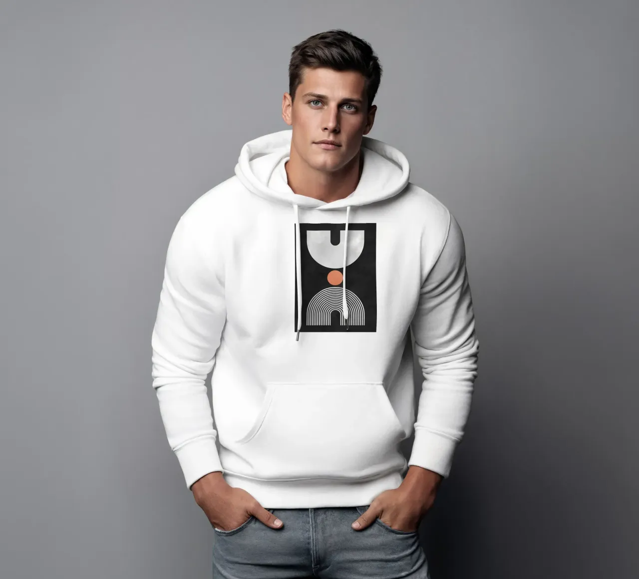Minimalista felpa con cappuccio da stewar