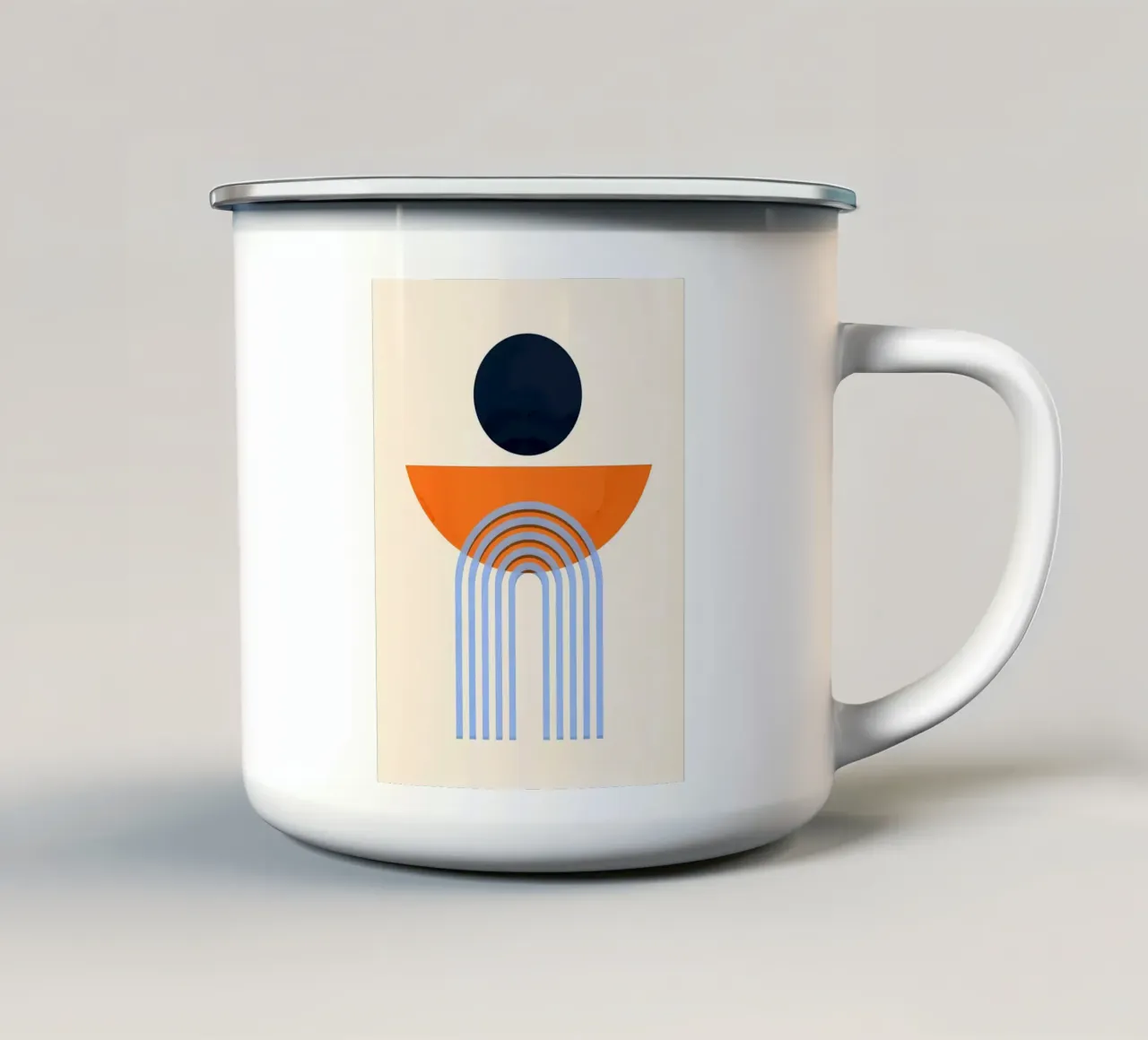 Minimalistisch emaille mok van stewar