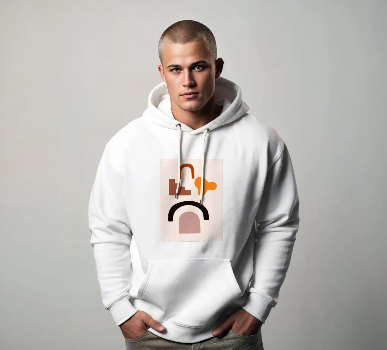 Minimalista felpa con cappuccio da stewar