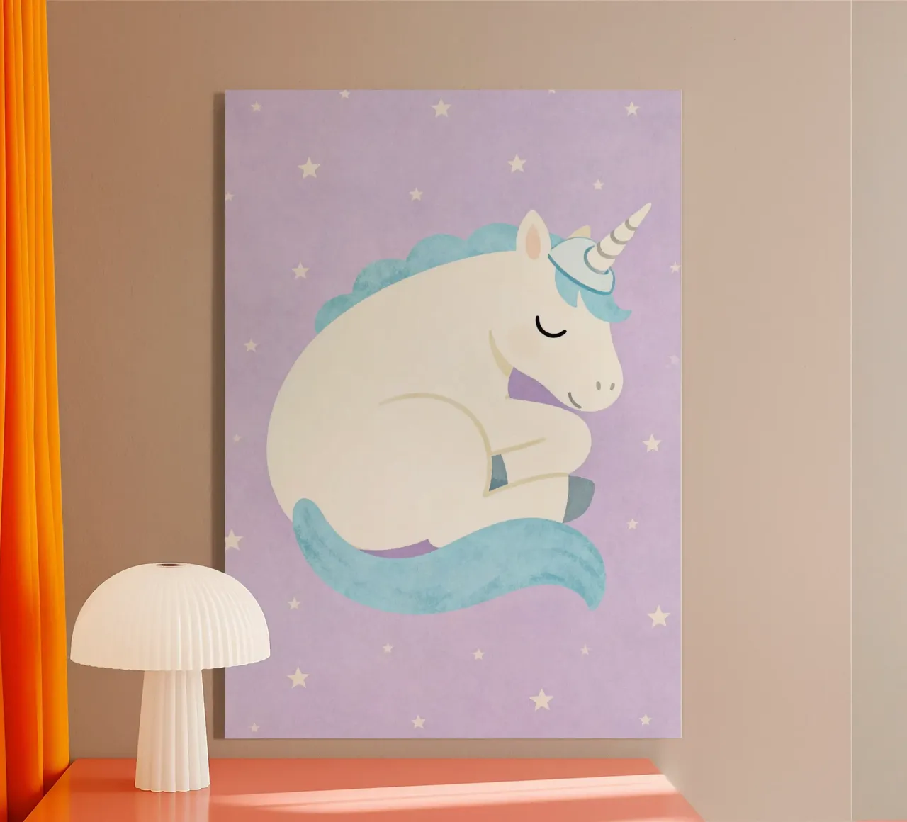 Sleeping Unicorn Under the Stars plexiglass da EverLuvv Studio