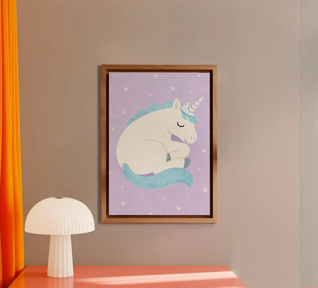 Sleeping Unicorn Under the Stars alluminio dibond da EverLuvv Studio