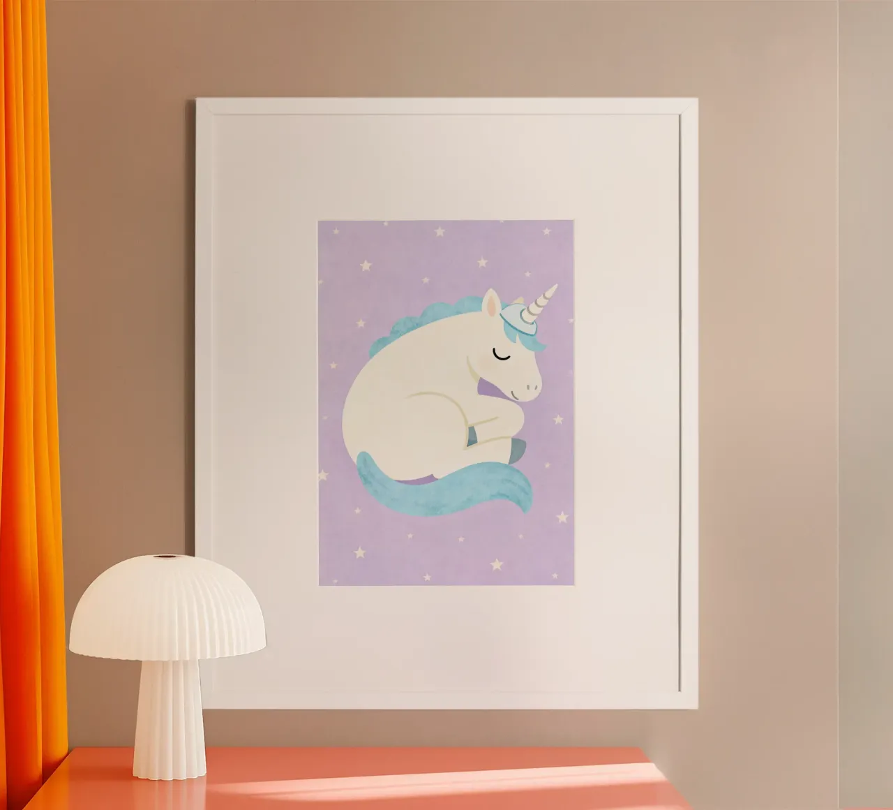 Sleeping Unicorn Under the Stars carta hahnemühle da EverLuvv Studio