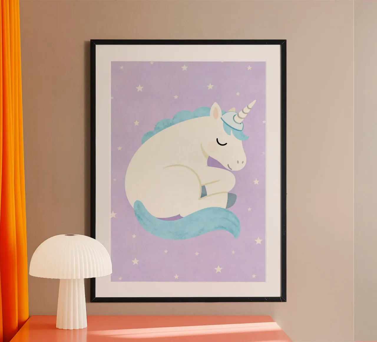 Sleeping Unicorn Under the Stars carta hahnemühle da EverLuvv Studio
