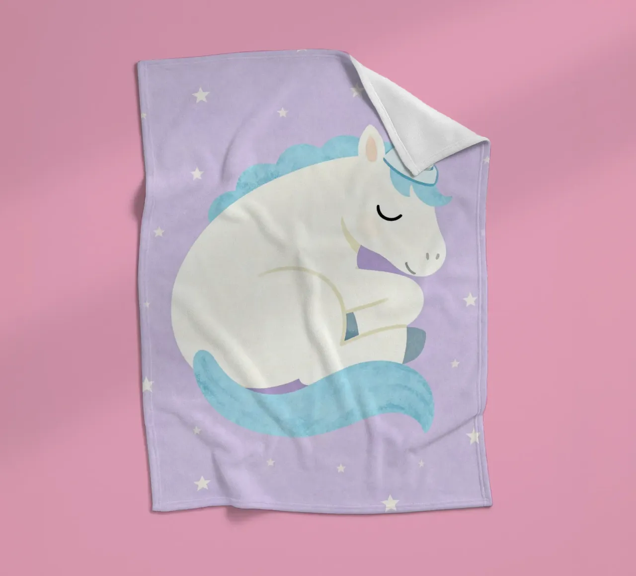 Sleeping Unicorn Under the Stars coperta in pile da EverLuvv Studio