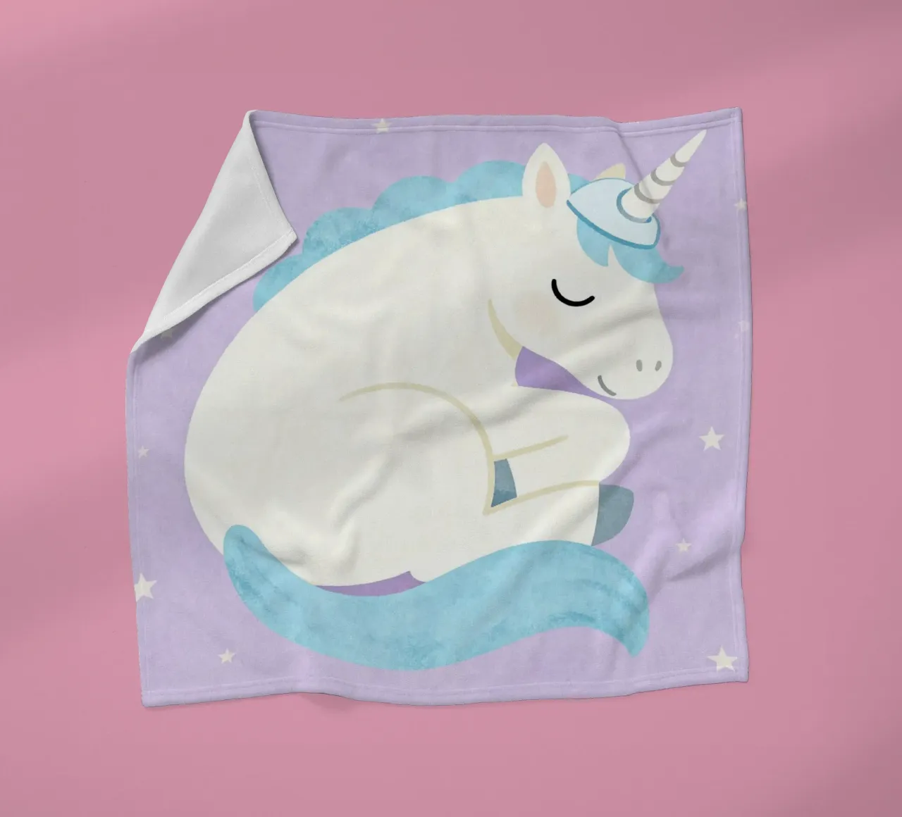 Sleeping Unicorn Under the Stars coperta in pile da EverLuvv Studio