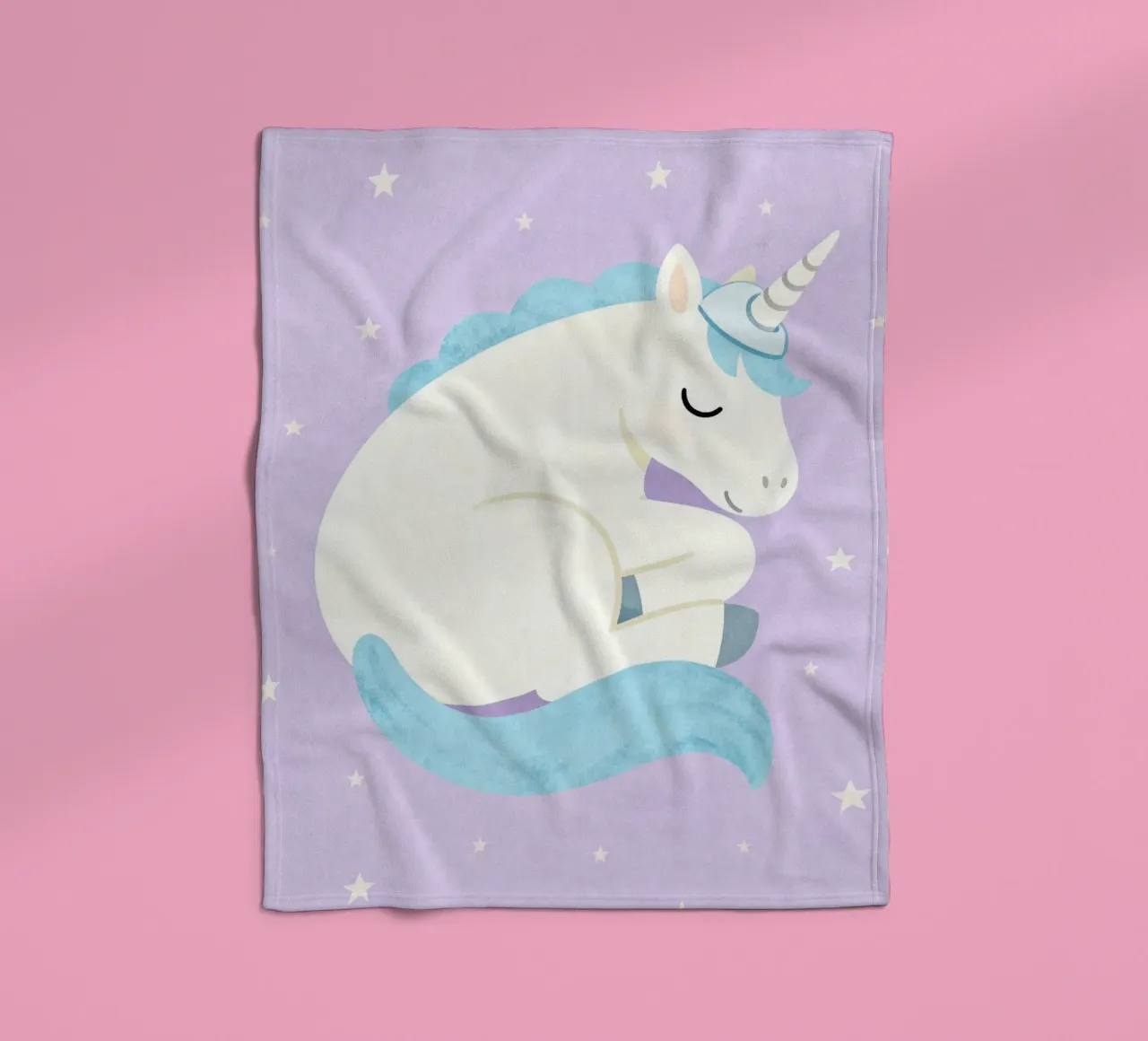 Sleeping Unicorn Under the Stars coperta in pile da EverLuvv Studio