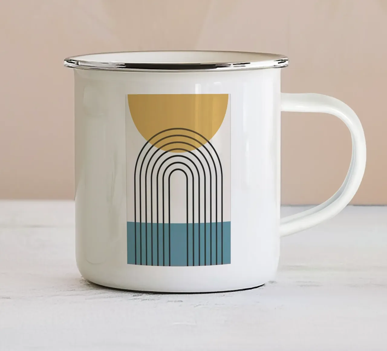 Minimalista tazza in smalto da stewar