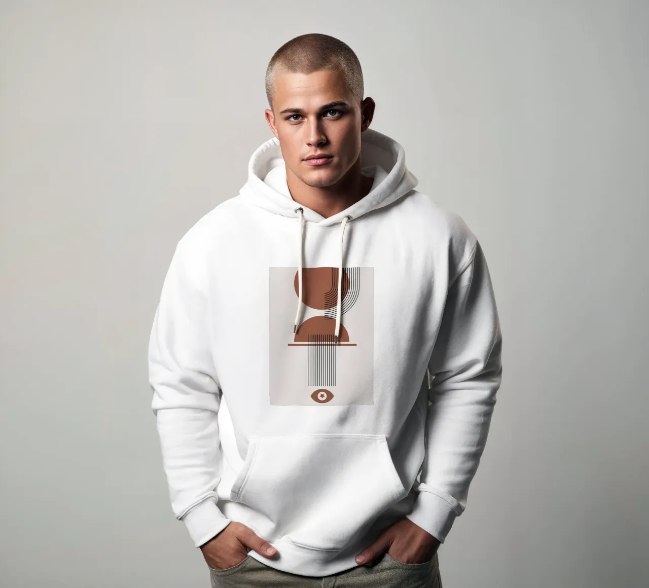 Minimalista felpa con cappuccio da stewar
