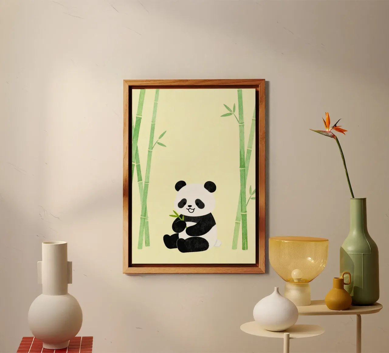 Panda with Bamboo alluminio dibond da EverLuvv Studio