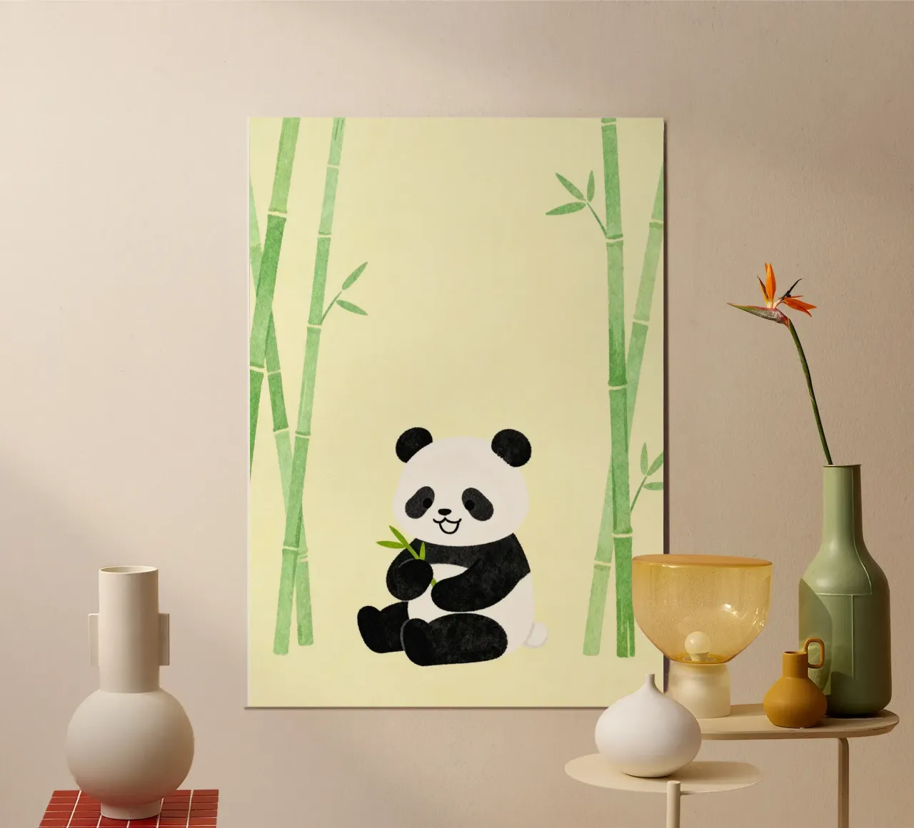 Panda with Bamboo alluminio dibond da EverLuvv Studio