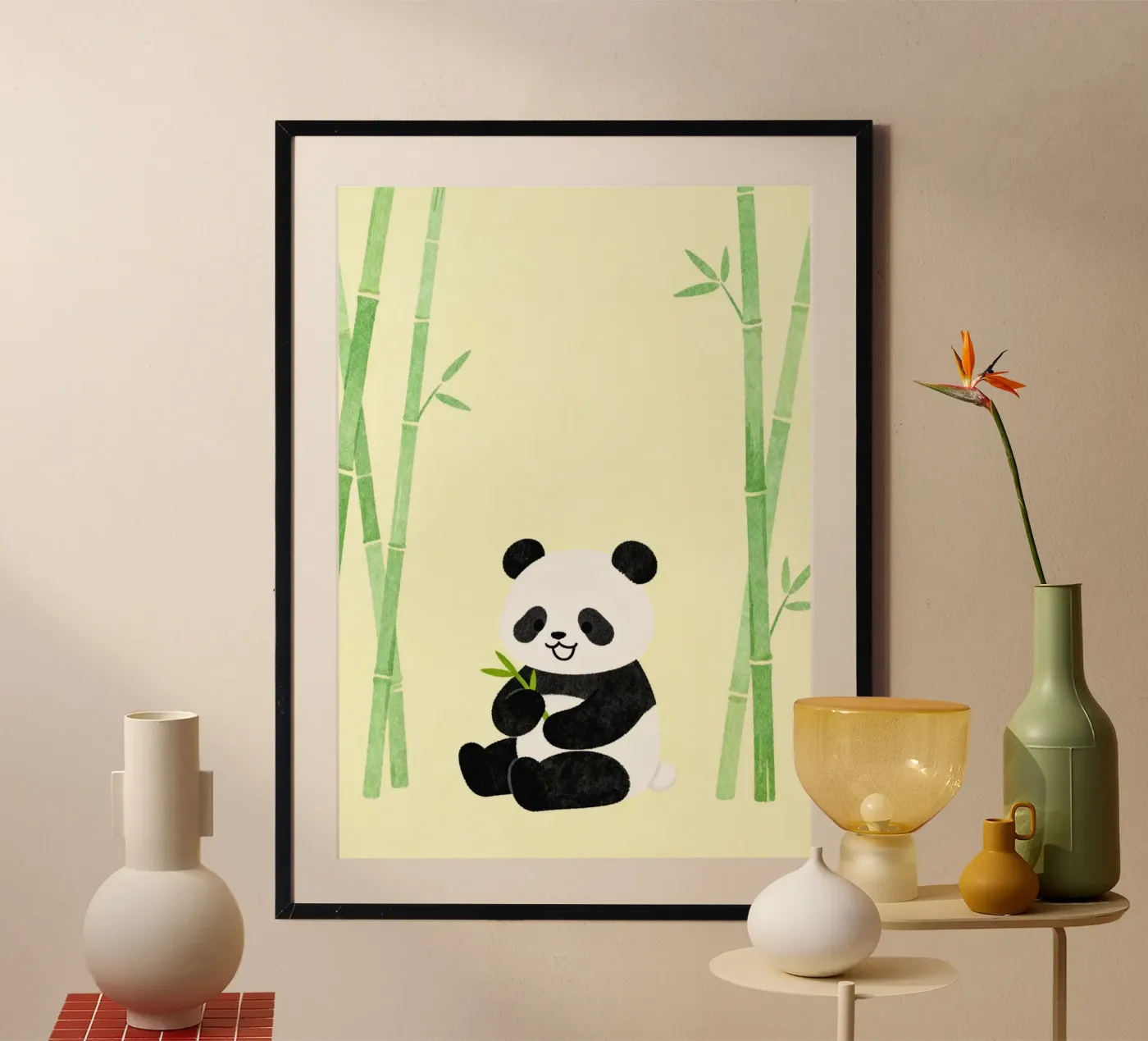 Panda with Bamboo poster da EverLuvv Studio