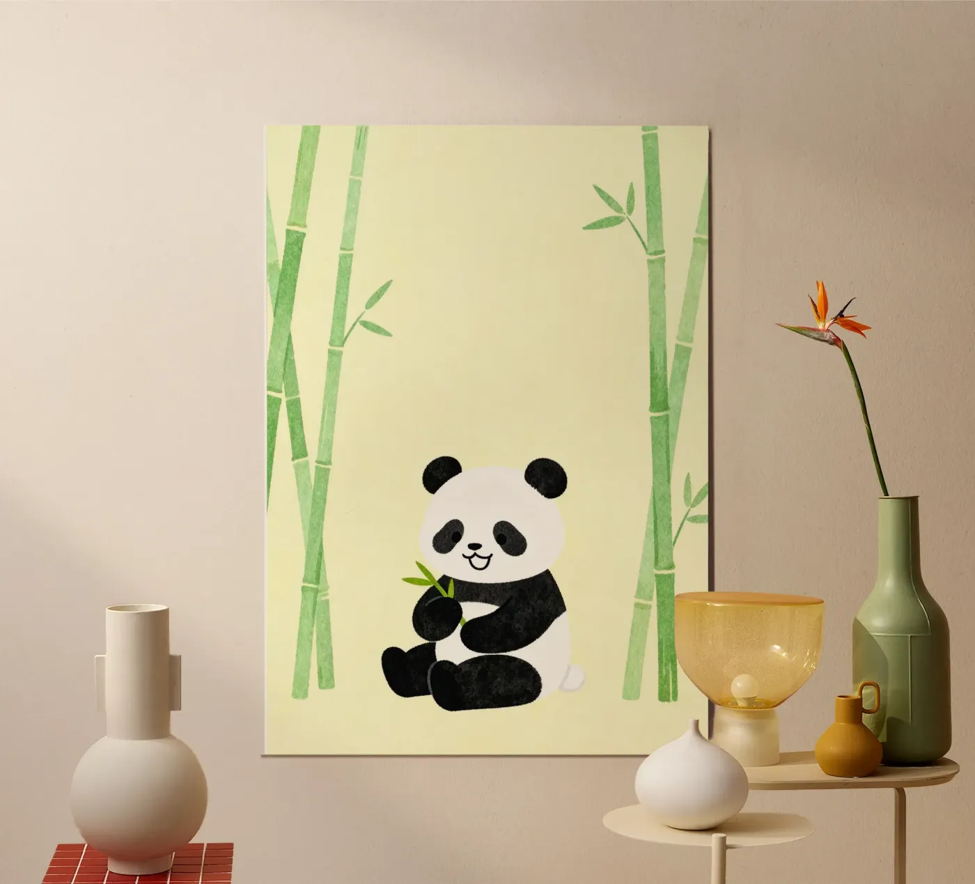 Panda with Bamboo poster da EverLuvv Studio