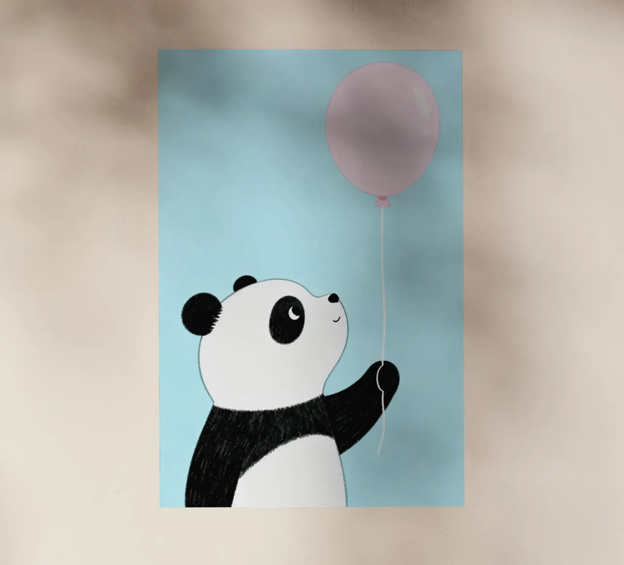 Cute Panda with Balloon pellicola backlit da EverLuvv Studio