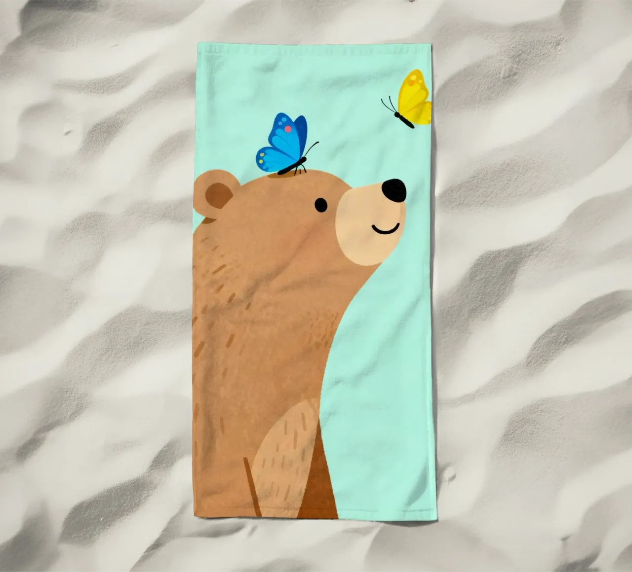 Adorable Bear with Butterfly telo mare da EverLuvv Studio