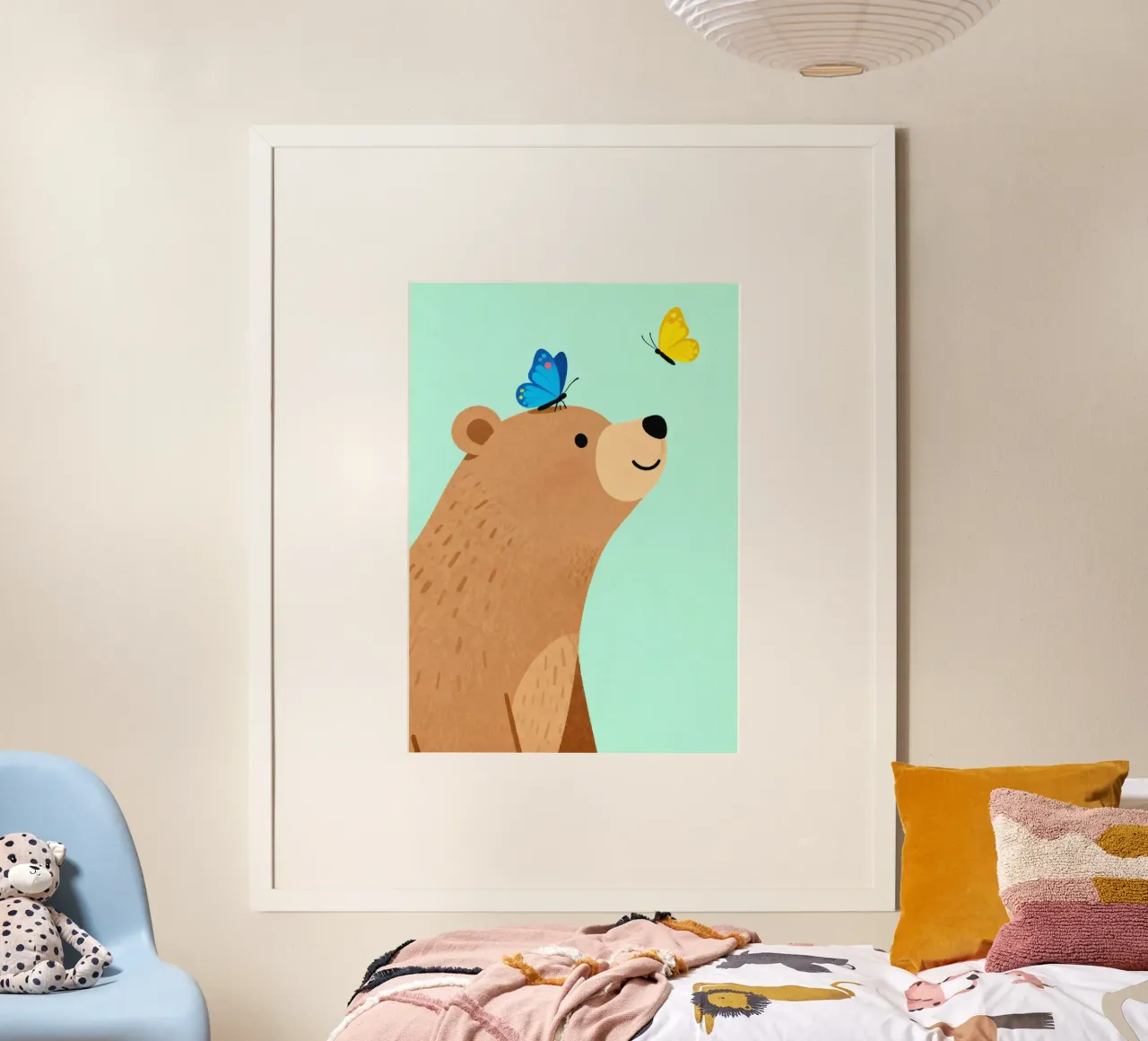 Adorable Bear with Butterfly carta hahnemühle da EverLuvv Studio