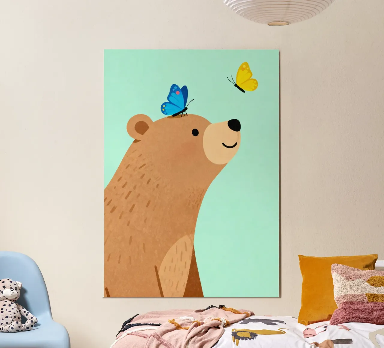 Adorable Bear with Butterfly carta hahnemühle da EverLuvv Studio