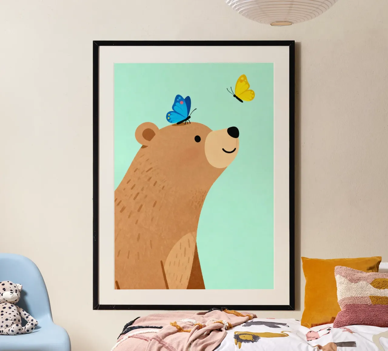 Adorable Bear with Butterfly carta hahnemühle da EverLuvv Studio