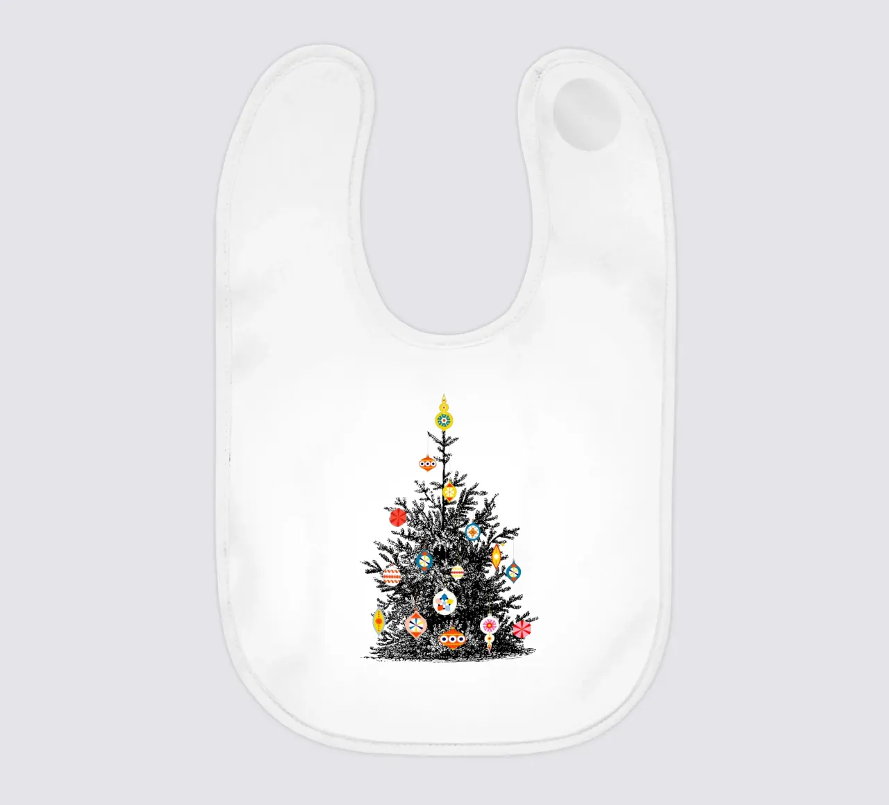 Retro Christmas Tree With Colorful Ornaments bavaglino da showmemars