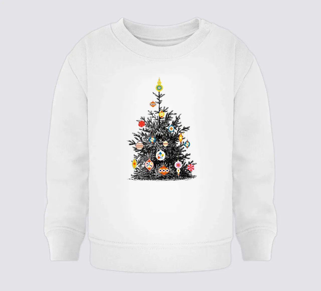 Albero di Natale retrò con ornamenti colorati felpa neonato da showmemars