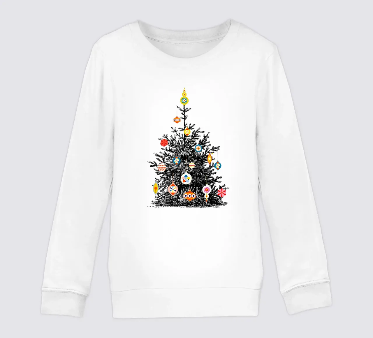 Retro Christmas Tree With Colorful Ornaments felpa bambino da showmemars