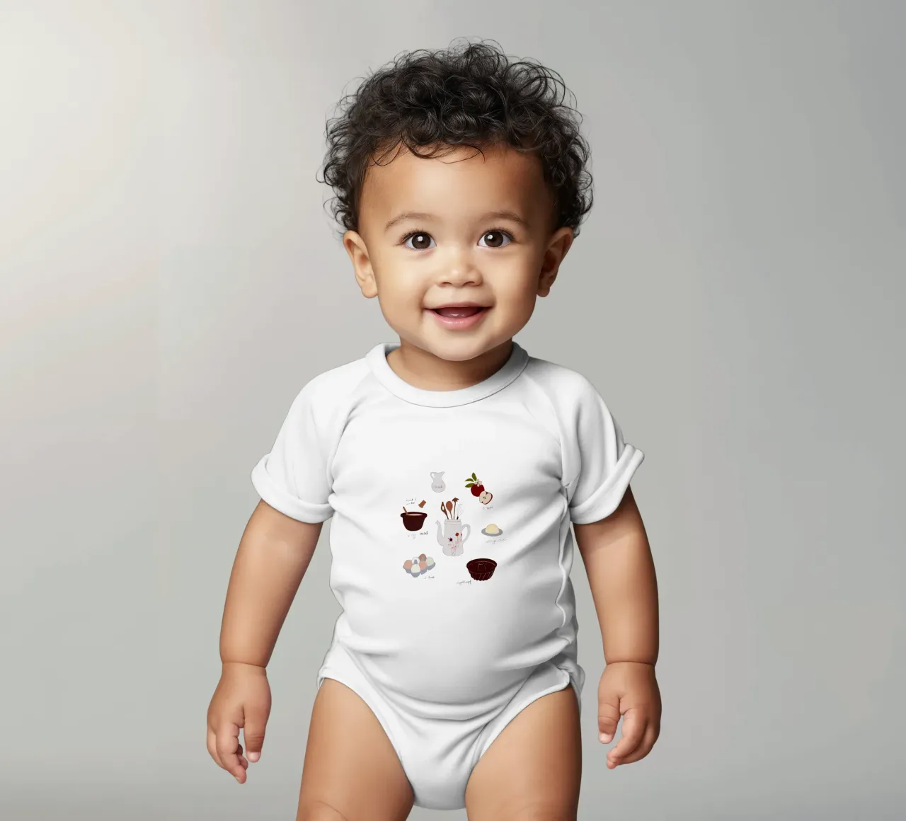 Apfelkuchen Rezept body neonato maniche corte da Sophie Augustin Illustration