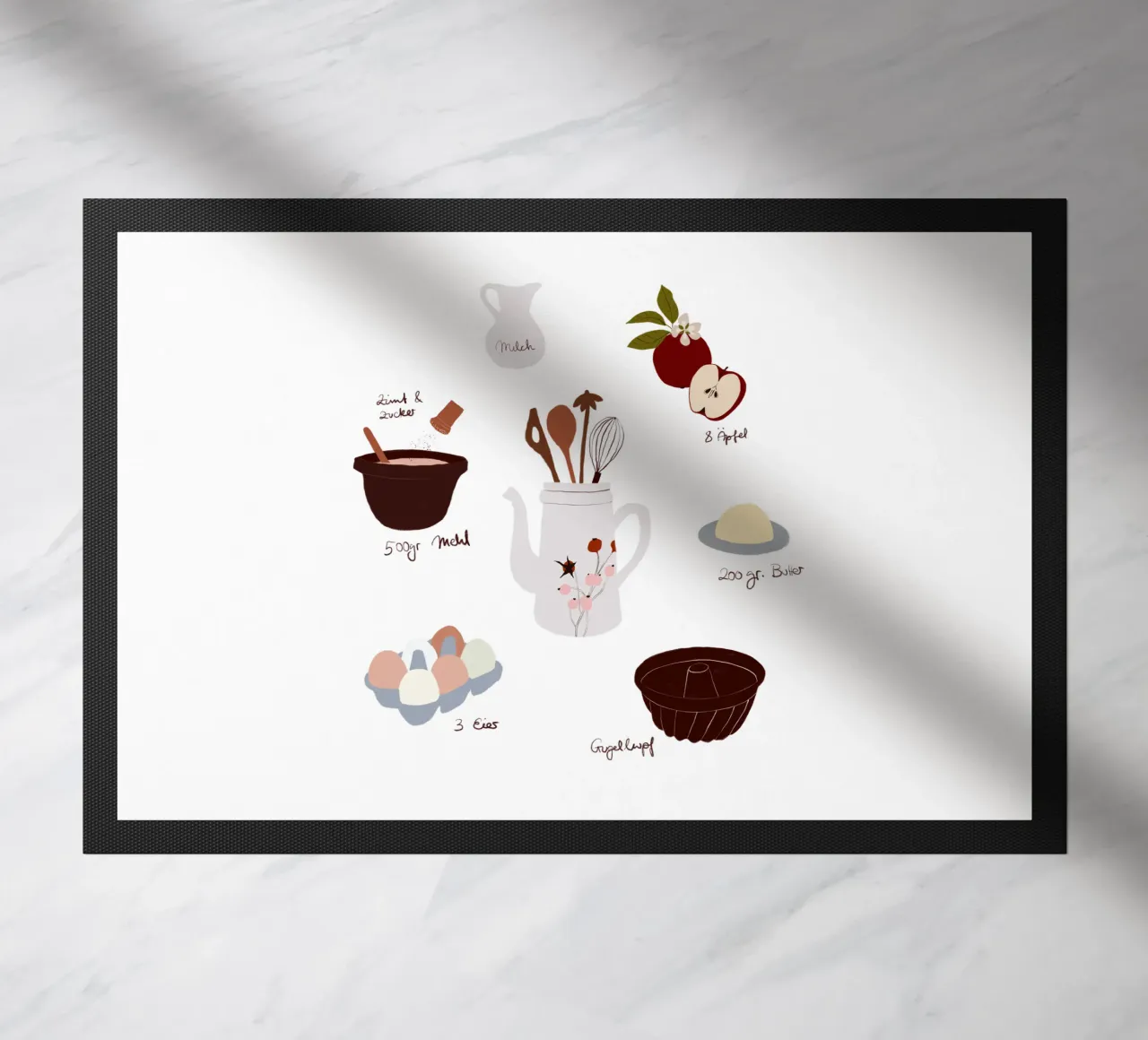 Apfelkuchen Rezept zerbino da Sophie Augustin Illustration