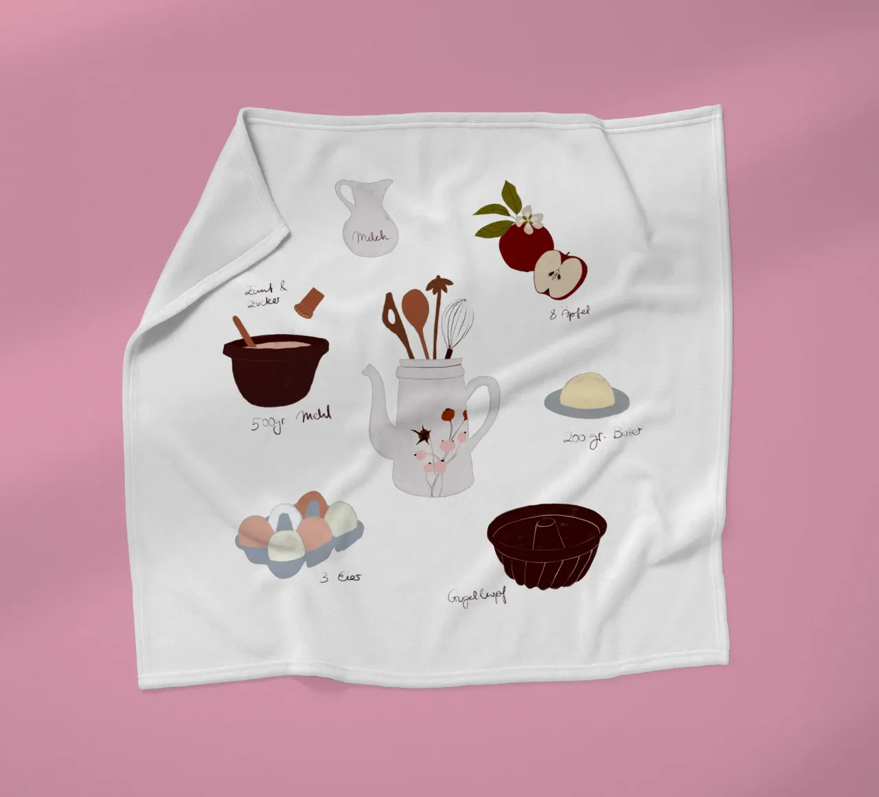 Apfelkuchen Rezept coperta in pile da Sophie Augustin Illustration
