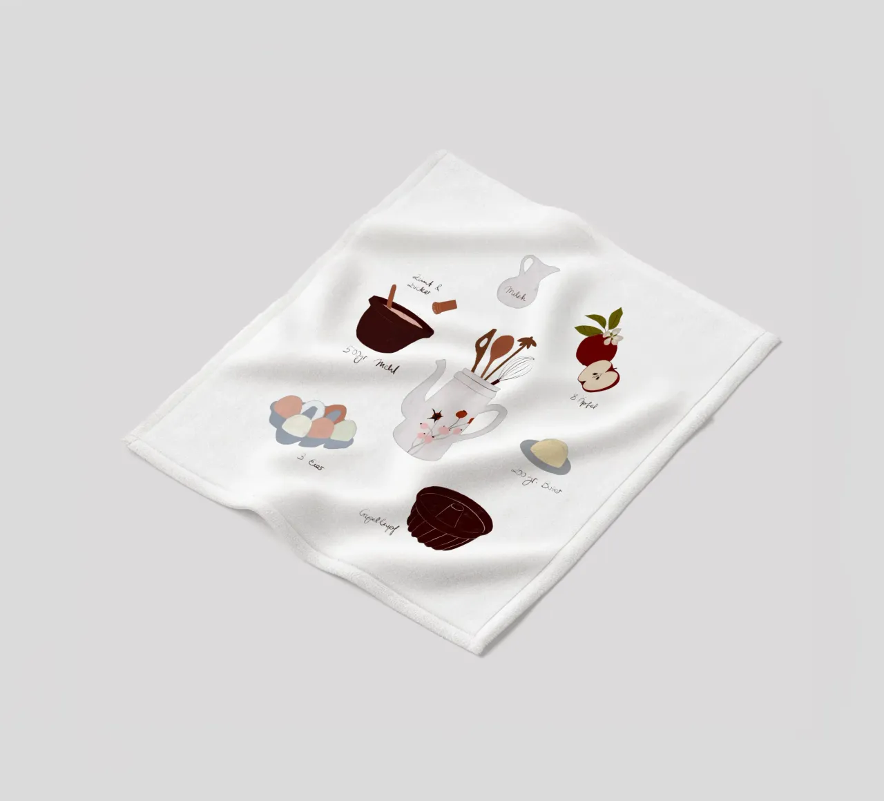 Apfelkuchen Rezept coperta in pile da Sophie Augustin Illustration